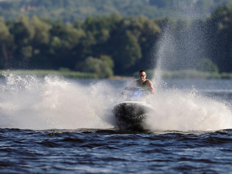 Jet skiing on the sea