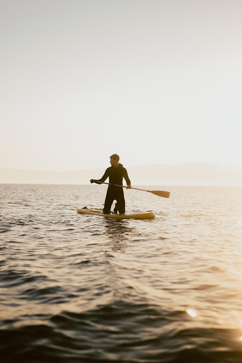 Paddleboarding at sunset